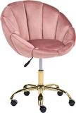 Beliani ANNABELLE - Bureaustoel - Roze - Fluweel