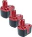 vhbw 3x Akku kompatibel mit Bosch 1645K-24, 1645-24, 1645B-24, 13624-2G, 1645, 12524-03, 13624, 12524, 125-24, 11524 Werkzeug (2000 mAh, NiMH, 24 V)