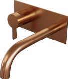 Brauer Copper Edition Robinet de lavabo encastrable avec bec incurvé et plaque de recouvrement Modèle E2 Cuivre Brossé PVD