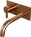 Brauer Copper Edition Inbouw Wastafelmengkraan met Gebogen Uitloop en Afdekplaat Model E2 Koper Geborsteld PVD