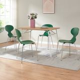 en.casa Eetkamerstoelen Kil set van 4 groen en chroom