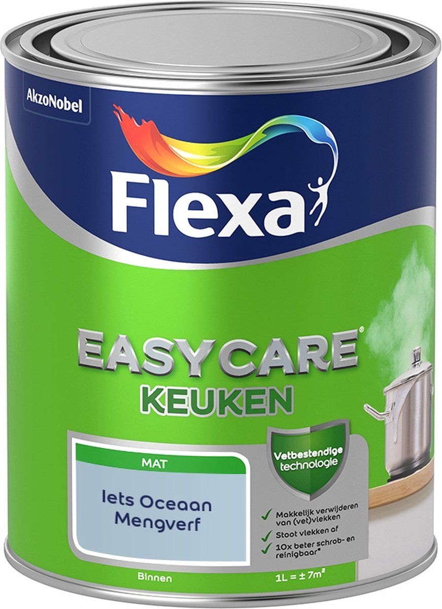 FLEXA Easycare Muurverf - Keuken - Mat - Iets Oceaan - 1 liter