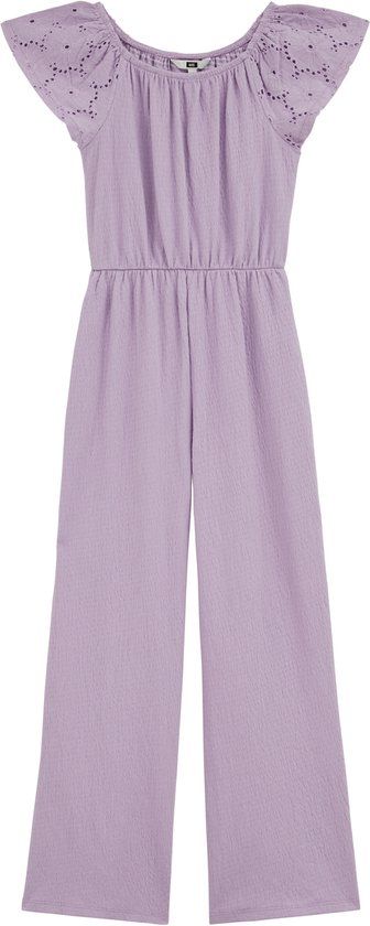 WE Fashion Meisjes jumpsuit met structuur - Lilac - Maat 110