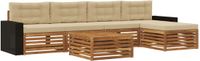 vidaXL - Bank loungeset - Polyester - Natuurlijk en beige