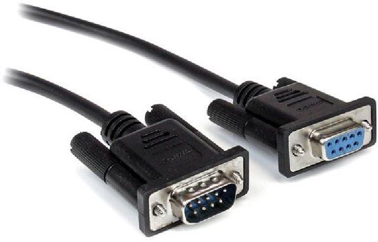 StarTech.com 2 m zwarte DB9 RS232 seriële nullmodemkabel F/M