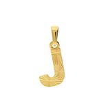 Lucardi Dames 14 karaat geelgouden letterhanger J