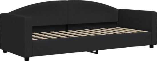 vidaXL Slaapbank Stof Zwart 80x200 cm