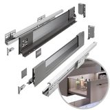 GTV Ladesysteem AXIS PRO | Lade met glazen zijden | Antraciet met rookglas | Hoogte 84 mm | Lengte 300 mm