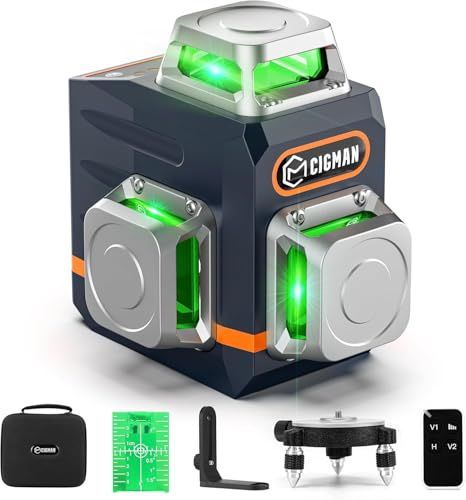 CIGMAN Lijnlaser Bouwlaser 3x360 Graden Kruislijnlaser Groen Zelfnivellerend
