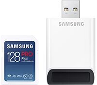 Samsung PRO Plus 128GB SDXC UHS-I U3 160MB/s Full HD & 4K UHD geheugenkaart incl. kaartlezer (MB-SD128KB/WW)