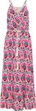 IZIA Maxi-jurk met all-over print, katoen, mouwloos, V-hals, roze veelkleurig, gebloemd, Lente/Zomer 2024