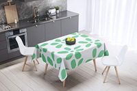 Bonamaison Tafelkleed, Anti-Mold, Sneldrogend, Waterdicht, 100% Polyester Tafellaken, Petroleum Groen, Wit, 140 x 140 Cm
