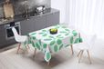 Bonamaison Tafelkleed, Anti-Mold, Sneldrogend, Waterdicht, 100% Polyester Tafellaken, Petroleum Groen, Wit, 140 x 140 Cm