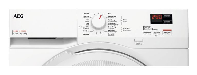 AEG TR78AK12B 7000 SensiDry Warmtepompdroger - 8 kg - Wit