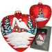 Krebs Glas Lauscha Christbaumschmuck Herz mit verschneitem Haus
