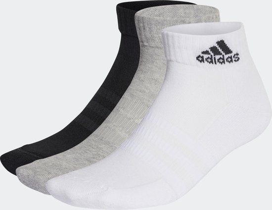 adidas Sportswear Gevoerde Enkelsokken 3 Paar - Grijs - Unisex - Maat 37-39