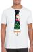 Bellatio Decorations Shoppartners Bv Wit kerst T-shirt voor heren - Kerstman en kerstboom stropdas print L