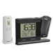 TFA Dostmann projectie-wekkerradio, 60.5018.01, digitale radioklok, met netvoeding, met buitentemperatuursensor, incl. thermo-hygrometer, dimbaar, slaapkamerkklok, met weekdag, zwart