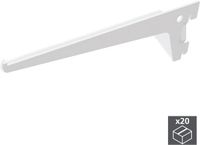 Emuca Plankdragers voor glas/hout, 250 mm, Staal, Wit, 20 stuks