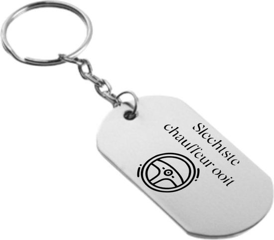 Akyol - Slechtste Chauffeur Ooit Sleutelhanger - Zilver - Unisex