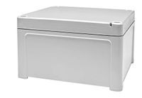 RS PRO Polycarbonaat universele behuizing grijs buitenmaat 130 x 130 x 75mm IP65