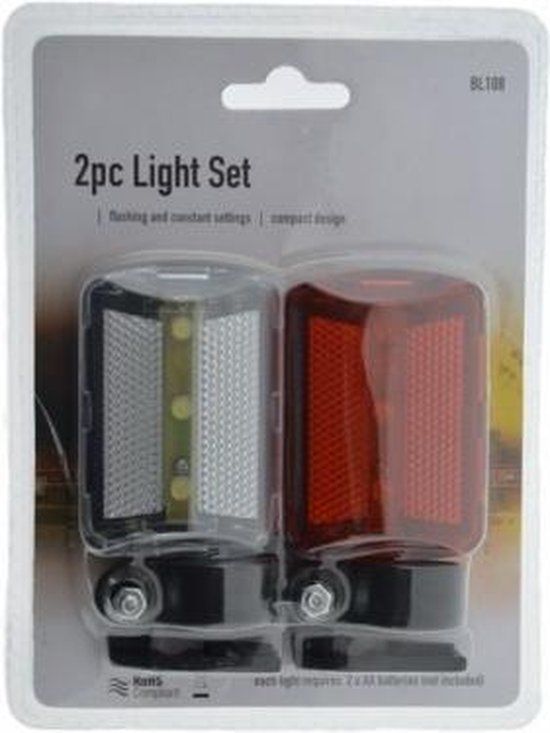 Kleenex Fietsverlichting Led 2 delig - Wit en Rood - Verlichtingsset