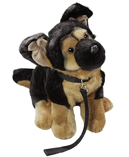 Carl Dick Duitse herder hond zitten met lood 10", 25cm, pluche speelgoed, zacht speelgoed 3498