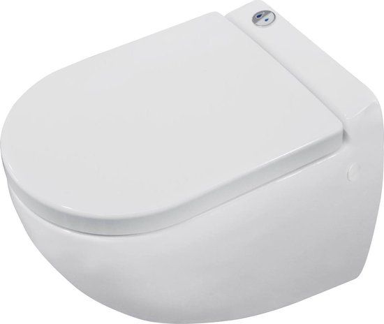 Nemo Go hang wc met vermaler met dubbele spoeling 24 liter met zitting - Wit