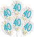 Amscan Ballonnen Confetti 40 Jaar 27,5 Cm Latex Wit 6 Stuks