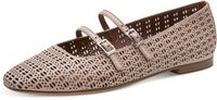 Tamaris Dames Ballerina Strap Beige Leer 39