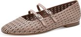 Tamaris Dames Ballerina Strap Beige Leer 39