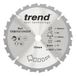 Trend Accu verstekzaagblad voor hout, diameter 184 mm, boring 16 mm, 24 tanden, zaag 1,6 mm, haak -5°, CSB/CC18424T