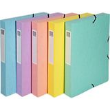 Exacompta - 8 archiefdozen met Aquarel elastieken - rug 2,5 cm - glanzend karton 600 g/m² - 25 x 33 cm - A4 - gemonteerd geleverd