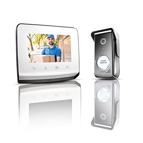 Somfy 1870996 video-deurintercom V350, met 7 inch scherm, nachtzicht, groothoekcamera, beeldopslag, voor het bedienen van maximaal 5 RTS-gemotoriseerde apparaten, eenvoudige installatie