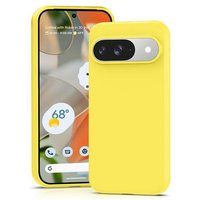 Google Pixel 9 et 9 Pro 5G Coque Silicone Gel Fine avec Film Écran - Jaune