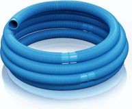 Wiltec Tuyau de piscine, 21 mètre, diamètre 32 mm, tuyau de piscine avec raccords, tuyau de pompe pour piscines, tuyau d'aspiration, tuyau de collecteur solaire