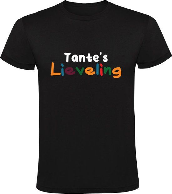 Tante's lieveling Kinder T-shirt - Zwart - Maat 152 - Unisex