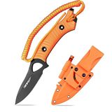 TONIFE Explorer 8Cr14MoV Blade Multifunctioneel overlevingsmes, glasvezel versterkt met nylon handvat voor EDC-messen (oranje + titanium zwart)