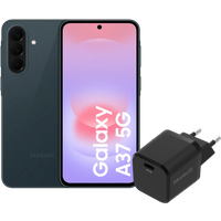 Samsung Galaxy A37 256GB Donkergroen 5G + BlueBuilt Oplader met Usb C Poort 45W Zwart