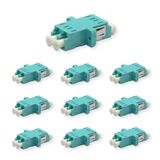 Elfcam - 12 stuks glasvezeladapter OM3-kabel Multimode Duplex LC/UPCFemale naar LC/UPC Female, 12 stuks