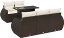 vidaXL 6-delige Loungeset met kussens polyrattan bruin