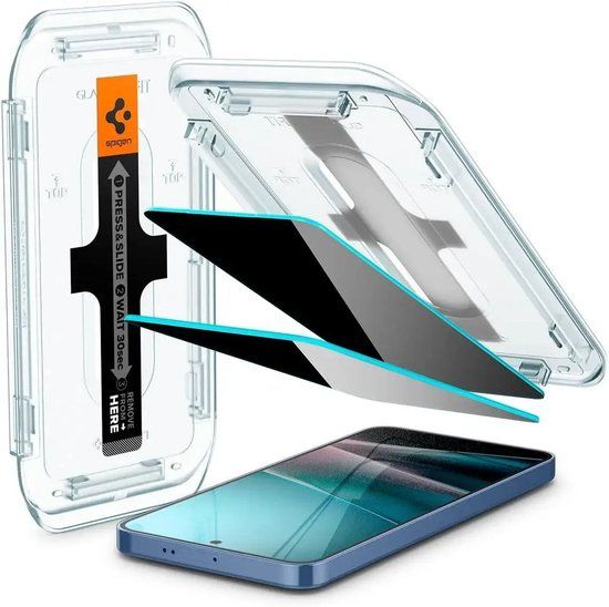 Spigen Privacy Glass Geschikt voor Samsung Galaxy S25 / S24 - EZ Fit GLAS.tR - 9H Tempered Glass Screen Protector - Case Friendly - Gemakkelijke Installatie - 2-Pack