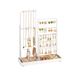 SONGMICS Porte-bijoux, présentoir à bijoux, cadre en métal, plateau à bijoux en velours, porte-colliers extensible, 30,9-47,5 cm de haut, rangement pour bijoux
