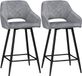 HOMCOM Set van 2 barkruk met voetsteun, fluweeloptiek, 50x56x98 cm, grijs
