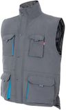 Velilla Gewatteerde multifunctionele veiligheidsvest grijs/hemelblauw S