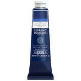 Lefranc Bourgeois 301773 Fijne olieverf van uitstekende kwaliteit, lichtecht met een gelijkmatige consistentie, tube van 40 ml, ideaal voor spieraammen, canvas, schilderbord - Ftalocyanine blauw