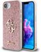 Guess Glitter 4G Metal Logo iPhone 17e / 16e hoesje - Roze