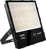 BES LED LED Breedstraler - Rinzu Stratos - 400 Watt - Natuurlijk Wit 4000K - Waterdicht IP66 - 90 Graden - Zwart