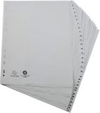 Exacompta 5x Tabbladen met bedrukte tabs in gerecycled PP - 31 tabs - 1 tot 31 - A4 maxi - Grijs - 2931E