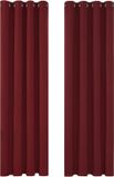 Famanu – Set van 2 verduisteringsgordijnen - rood - thermisch en opaque - 200 x 140 cm - voor slaapkamer of woonkamer